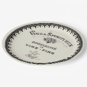 ヴィンテージフランスのワインタイポグラフィオンベージュ ペーパープレート (アングル)