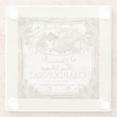 ヴィンテージフランスのワインラベルラップ ガラスコースター (裏面)