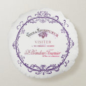 ヴィンテージフランスのワインラベル円枕 ラウンドクッション (裏面)