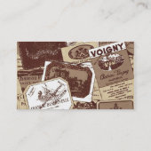 ヴィンテージフランスのワインラベル壁紙 名刺 (裏面)