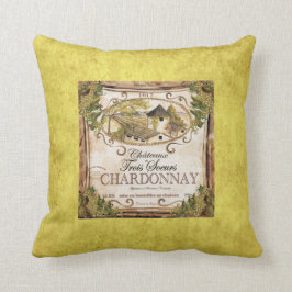 ヴィンテージフランスのワインラベル装飾用クッション クッション