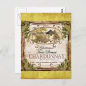 ヴィンテージフランスのワインラベル ポストカード (正面/裏面)