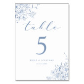 ヴィンテージフランスの何か青結婚い テーブルナンバー (正面)