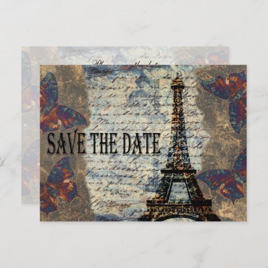 ヴィンテージフランスの保存の日付 案内ポストカード (正面/裏面)