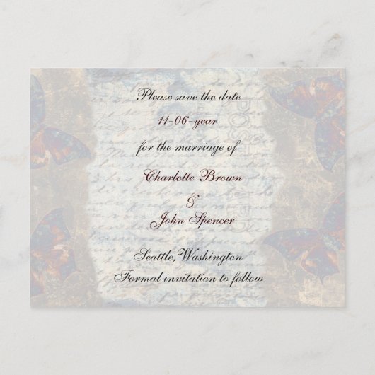 ヴィンテージフランスの保存の日付 案内ポストカード (裏面)