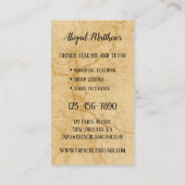 ヴィンテージフランスの先生・家庭教師の名刺 名刺 (裏面)