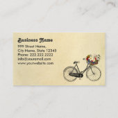 ヴィンテージフランスの可愛い自転車花 | フローリスト 名刺 (裏面)
