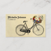 ヴィンテージフランスの可愛い自転車花 | フローリスト 名刺 (正面)