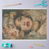 ヴィンテージフランスの名門私立校風のレディ・デコパージュ 薄葉紙 (クラフト)