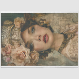 ヴィンテージフランスの名門私立校風のレディ・デコパージュ 薄葉紙