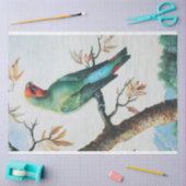 ヴィンテージフランスの国の熱帯鳥のデコパージュ 薄葉紙 (クラフト)