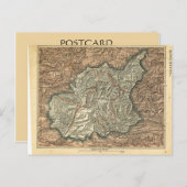 ヴィンテージフランスの地図、アルペス・ベース ポストカード (正面/裏面)