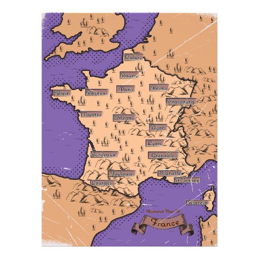 ヴィンテージフランスの地図 フォトプリント            (正面)