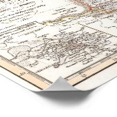 ヴィンテージフランスの地図（1850年） ポスター (角)