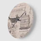 ヴィンテージフランスの壁時計 ラージ壁時計 (傾斜)