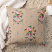 ヴィンテージフランスの壁紙花柄クッション クッション (ブランケット)