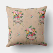 ヴィンテージフランスの壁紙花柄クッション クッション (裏面)