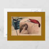 ヴィンテージフランスの女子はがき ポストカード (正面/裏面)