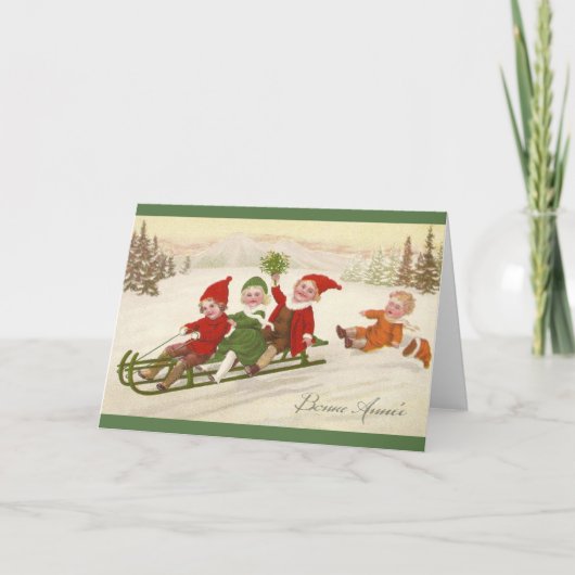 ヴィンテージフランスの年賀状 シーズンカード (正面)