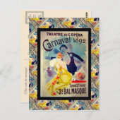 ヴィンテージフランスの広告、カーニバル1892 ポストカード (正面/裏面)