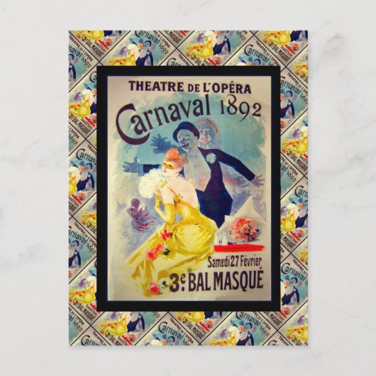 ヴィンテージフランスの広告、カーニバル1892 ポストカード (正面)