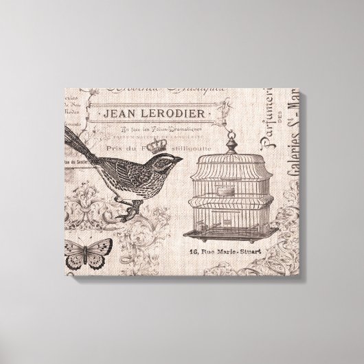 ヴィンテージフランスの張りキャンバス キャンバスプリント (正面)