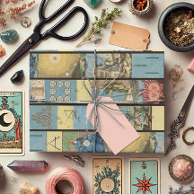 ヴィンテージフランスの手描きタロットカードパターン