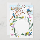 ヴィンテージフランスの手描き花模様80誕生日 招待状 (裏面)