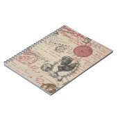 ヴィンテージフランスの手書きパリスルースター ノートブック (左側)