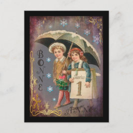 ヴィンテージフランスの新年 シーズンポストカード