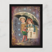 ヴィンテージフランスの新年 シーズンポストカード (正面)