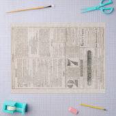 ヴィンテージフランスの新聞の古い切り離 薄葉紙 (クラフト)