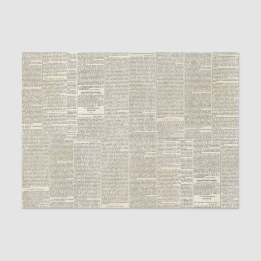 ヴィンテージフランスの新聞ティッシュペーパー 薄葉紙 (正面)