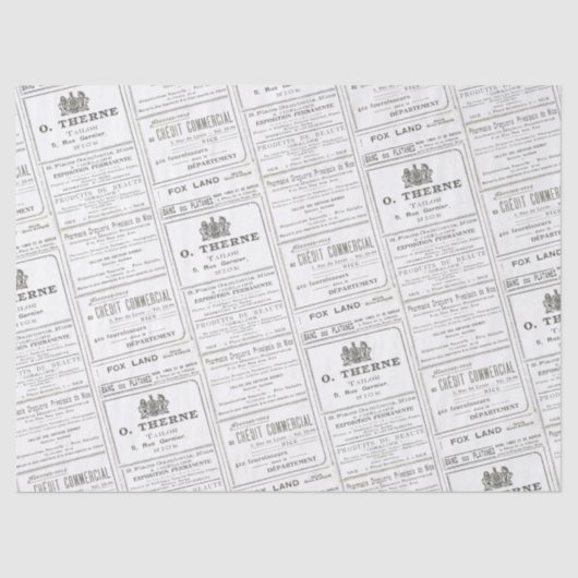 ヴィンテージフランスの新聞広告の切り離 薄葉紙 (正面)