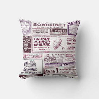 ヴィンテージフランスの新聞広告1910 クッション