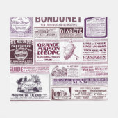 ヴィンテージフランスの新聞広告1910 フリースブランケット (正面(横))