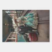 ヴィンテージフランスの旅行ネズミ切り離し ラッピングペーパーシート (正面3)