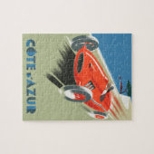 ヴィンテージフランスの旅行ポスターコートデュアジュール ジグソーパズル (横)