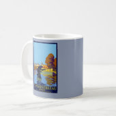 ヴィンテージフランスの旅行ポスターフォンテーヌブロー コーヒーマグカップ (正面左)