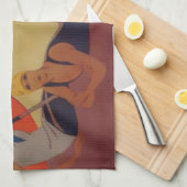 ヴィンテージフランスの旅行広告 キッチンタオル (四つ折り)