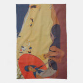 ヴィンテージフランスの旅行広告 キッチンタオル (縦)