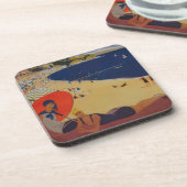 ヴィンテージフランスの旅行広告 コースター (左側)