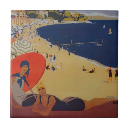 ヴィンテージフランスの旅行広告 タイル (正面)