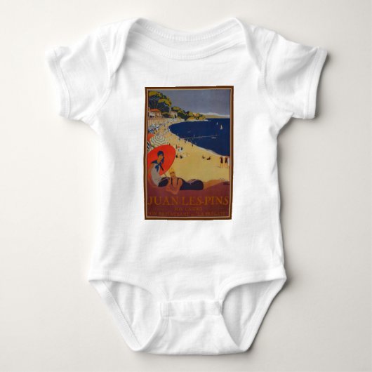 ヴィンテージフランスの旅行広告 ベビーボディスーツ (正面)