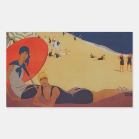 ヴィンテージフランスの旅行広告 長方形シール (正面)