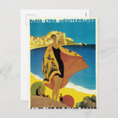 ヴィンテージフランスの旅行 シーズンポストカード (正面/裏面)