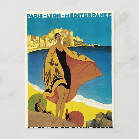 ヴィンテージフランスの旅行 シーズンポストカード (正面)