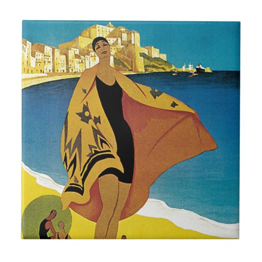 ヴィンテージフランスの旅行 タイル (正面)