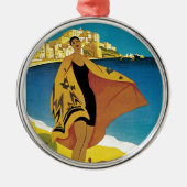 ヴィンテージフランスの旅行 メタルオーナメント (正面)