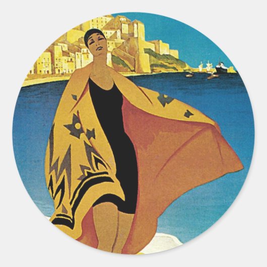 ヴィンテージフランスの旅行 ラウンドシール (正面)